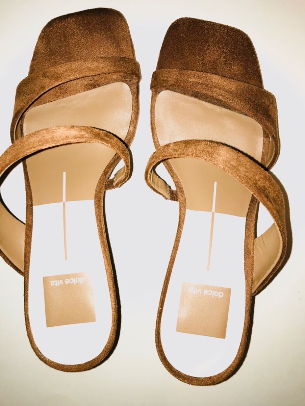 NWT Dolce Vita Quilan Suede Strappy Wedge Sandals Slides Brown Square Toe 6 NIB - Picture 7 of 15